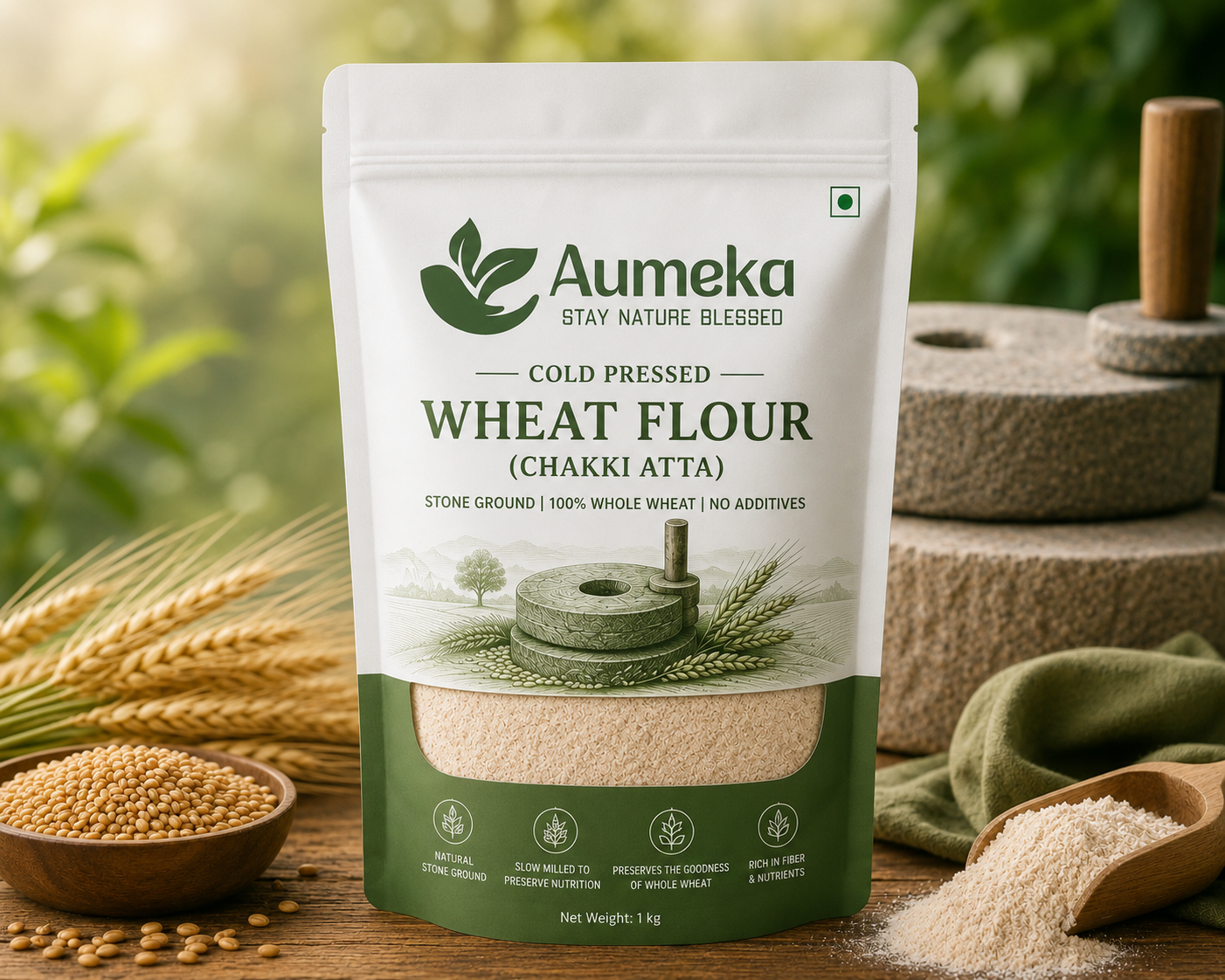 Cold pressed sharbati wheat flour 5 kg